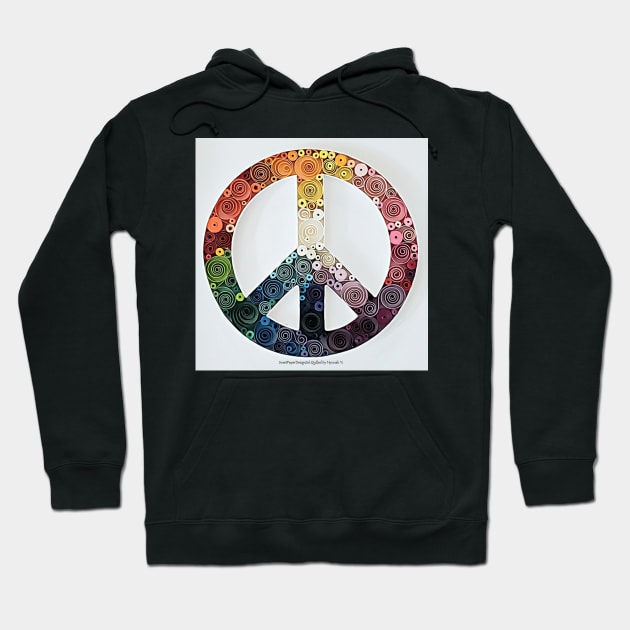 Printed Paper Quilling Art. Peace Sign.Any Occasion gift. Framed Art. Paper cut art Hoodie by solsolyi